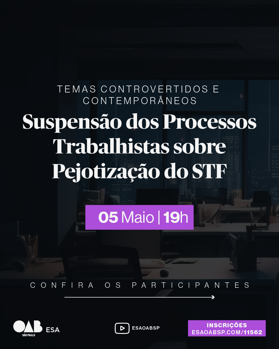 Suspensão dos Processos Trabalhistas sobre Pejotização é tema de evento presencial na ESA OAB SP