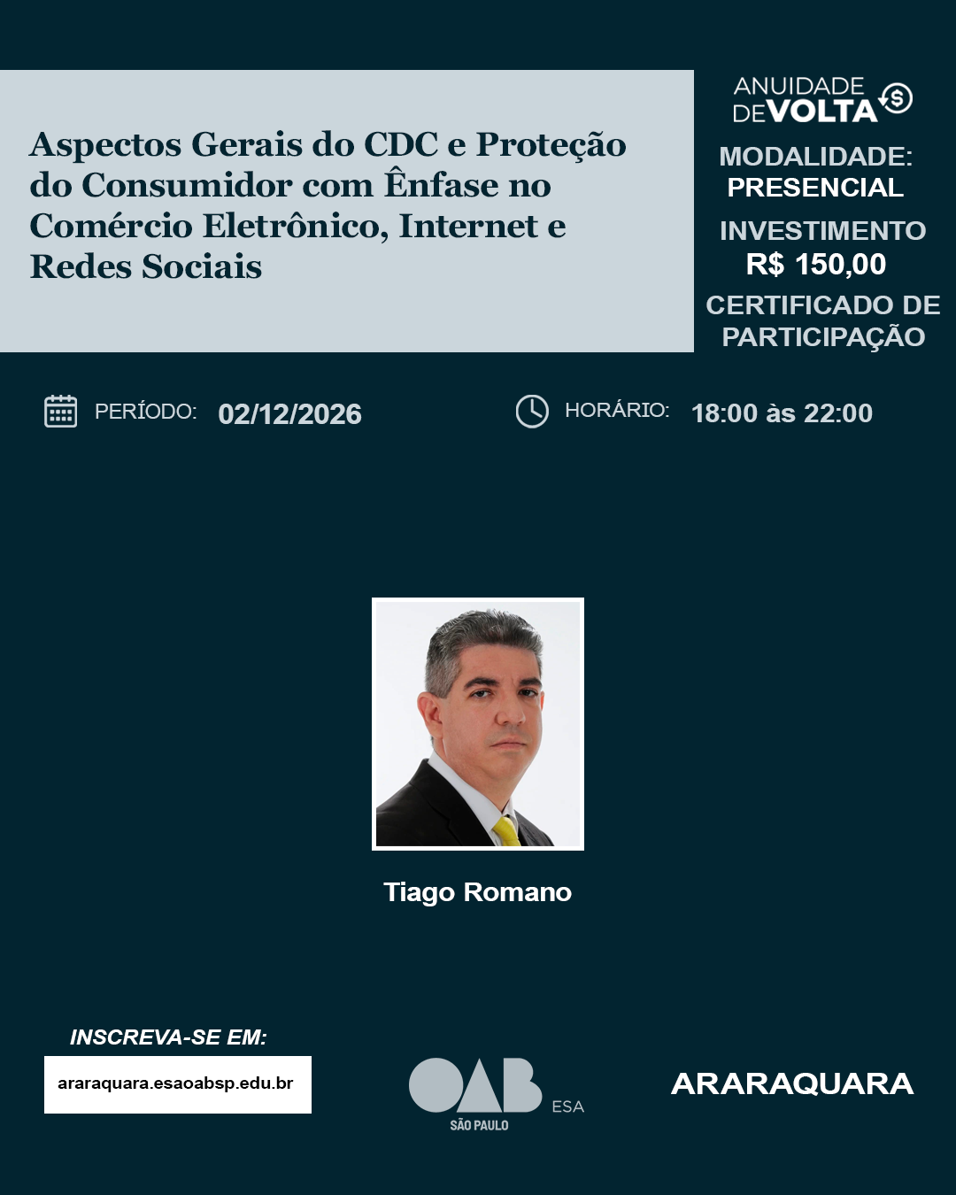 https://araraquara.esaoabsp.edu.br/Curso/14235-aspectos-gerais-do-cdc-e-protecao-do-consumidor-com-enfase-no-comercio-eletronico,-internet-e-redes-sociais/14235